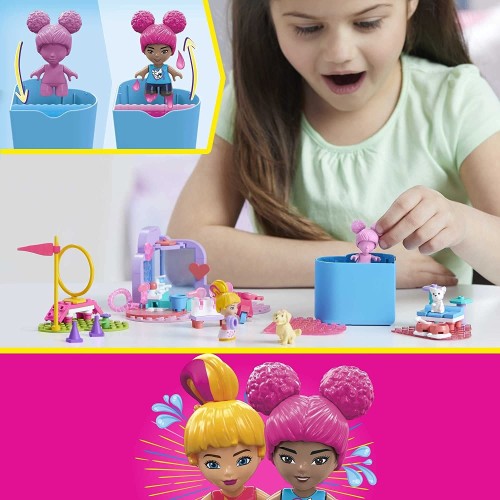 Mega Barbie Color Reveal Building Toys, Train N Wash Pets HHP89 194735074426