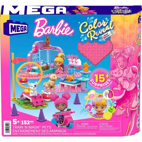 MEGA Barbie Color Reveal - Παιχνίδι Και Μπάνιο Με Τα Ζωάκια HHP89 194735074426