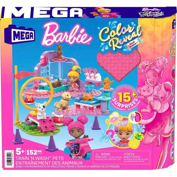 MEGA Barbie Color Reveal - Παιχνίδι Και Μπάνιο Με Τα Ζωάκια HHP89 194735074426