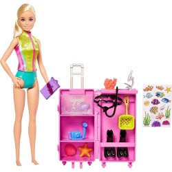 Mattel Barbie Dolls And Accessories, Marine Biologist Doll Blonde Mobile Lab HMH26 194735127283