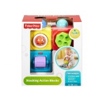Mattel Stacking Action Blocks, Baby Activity Toy Blocks With Peek-A-Boo DHW15 887961219449