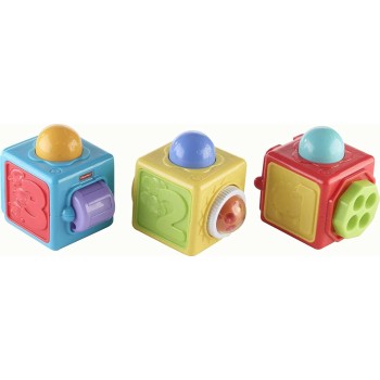Mattel Stacking Action Blocks, Baby Activity Toy Blocks With Peek-A-Boo DHW15 887961219449