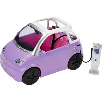 Mattel Barbie Car, Kids Toys, Electric Vehicle With Charging Station And Plug HJV36 194735095087