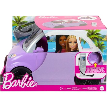 Mattel Barbie Car, Kids Toys, Electric Vehicle With Charging Station And Plug HJV36 194735095087
