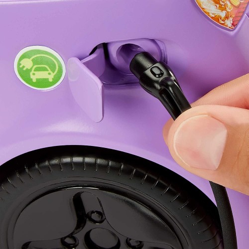 Mattel Barbie Car, Kids Toys, Electric Vehicle With Charging Station And Plug HJV36 194735095087