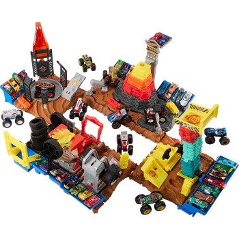 Mattel Hot Wheels Monster Trucks Arena Smashers 5-Alarm Fire Crash Challenge Plays HNB87 / HNB90 194735136537