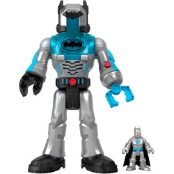 Mattel Imaginext DC Super Friends, Batman Toys, 12-inch Robot Toy With Lights Sounds and Insider Figure, Defender Grey HMK87 / H