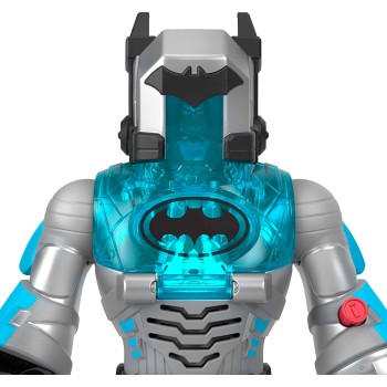 Mattel Imaginext DC Super Friends, Batman Toys, 12-inch Robot Toy With Lights Sounds and Insider Figure, Defender Grey HMK87 / H