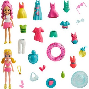 Mattel Polly - Νεα Κουκλα Με Μοδες Μεγαλο Pack Fruity Pool Fun HNF51 / HKV95 194735108749
