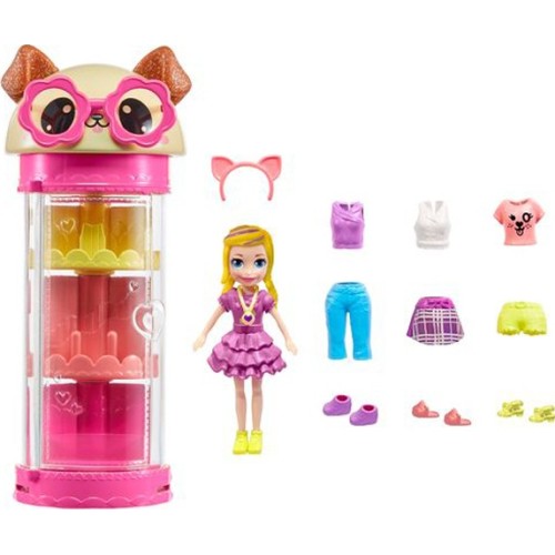 Mattel Polly - Κουκλα Με Μοδες Σε Κυλινδρο Dog HKW04 / HKW06 194735108695