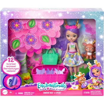 Mattel Enchantimals Baby Best Friends Κουκλα K Ζωακια Φιλαρακια Με Εκπληξεις Danessa Deer and Sprint HLK83 / HLK84 194735114023