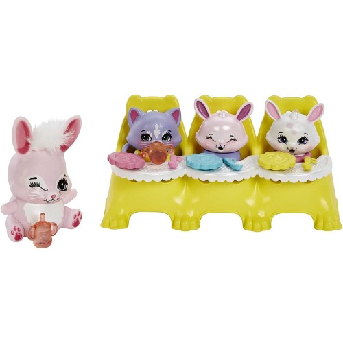 Mattel Enchantimals Baby Best Friends game sets, small doll, girlfriend figure, 3 animal babies and accessori HLK83 / HLK85 1947