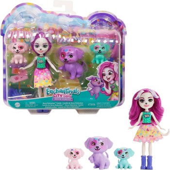 Mattel Enchantimals City Tails Main Street Dessa Dalmation Family Dolls HKN14 194735104666