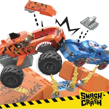 MEGA hot wheels n crash tiger shark chomp coursmonster truck building set 245 pcs HKF88 194735102747