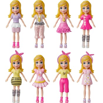 Mattel Polly Pocket Doll and 18 Accessories, Puppy Flower Pack HKV88 / HKV89 194735109357