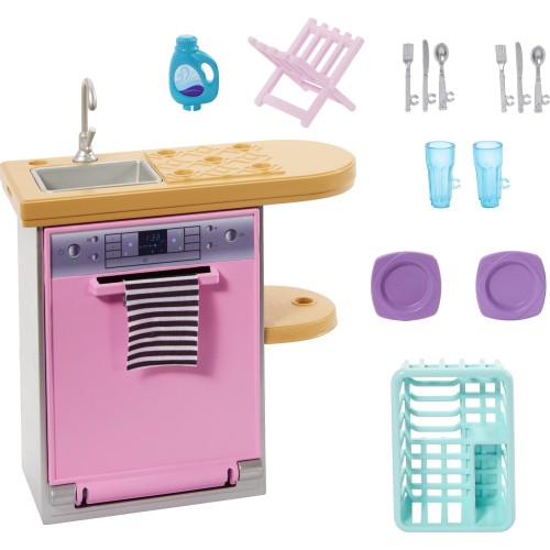 Mattel Barbie Έπιπλα Dishwasher Theme HJV32 / HJV34 194735095070