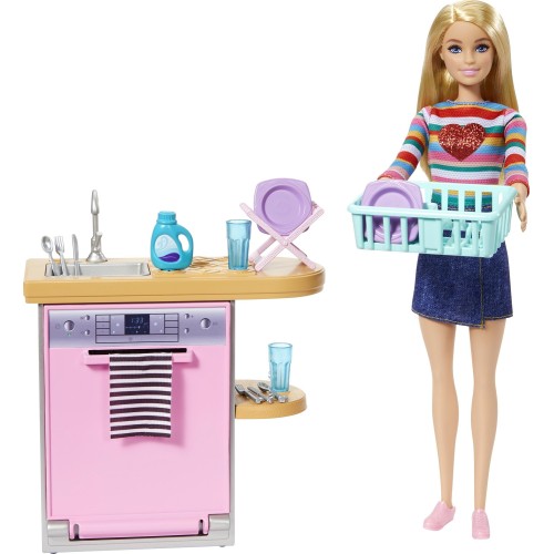 Mattel Barbie Furniture And Accessory Pack, Kids Toys, Dishwasher Theme HJV32 / HJV34 194735095070