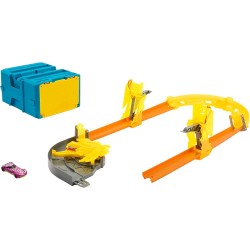 Mattel Hot Wheels Track Set With 1 Car, 12 Boosting Components, Stackable Toy Storage Box, Lightning-themed Builder HNN38 / HMC0
