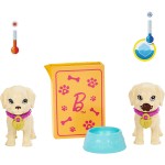 Mattel Barbie Doll and Accessories Pup Adoption Playset With Brunette in Purple, 2 Puppies, Color-change Animal Pee Pad HKD86 19