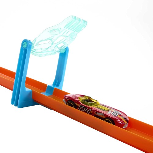 Mattel Hot Wheels Track Set With 1 Car, Ice-themed Building 10 Pieces in a Modular and Stackable Storage Box HNJ66 / HKX40 19473