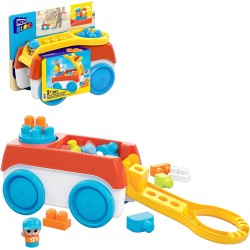 MEGA Spinning Wagon Building Set With 1 Spinning Wagon, 19 Big Building Blocks And 1 Block Buddies  HHN00 194735072446