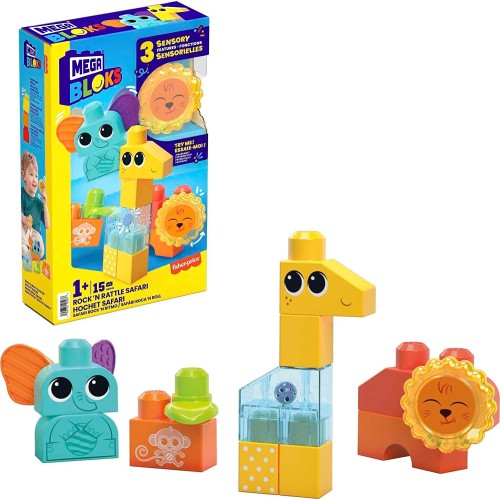 MEGA Blocks Sensory Line - Elephant, Giraffe and Lion HKN42 194735105038