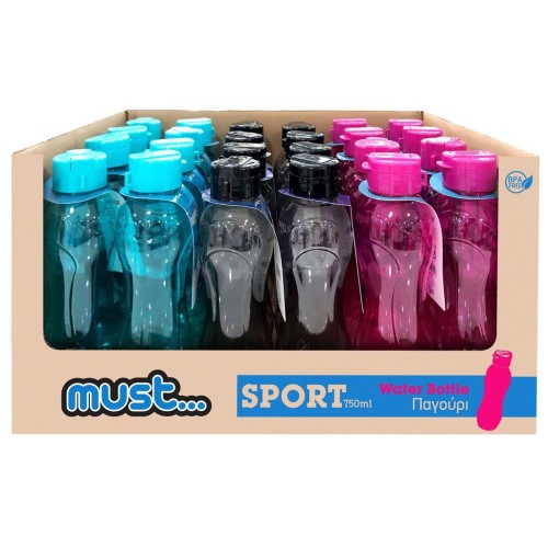 Diakakis imports Plastic Water Bottle 750ml 25x8x8 - 1 item 584752 5205698567391