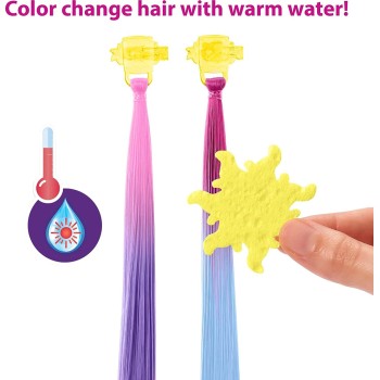 Mattel Disney Princess Toys, Rapunzel Doll With Color-Change Hair Extensions  HLW18 194735120437