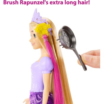 Mattel Disney Princess Toys, Rapunzel Doll With Color-Change Hair Extensions  HLW18 194735120437