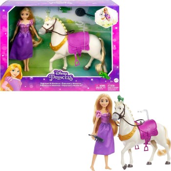 Mattel Disney Princess Toys, Rapunzel Doll With Maximus Horse, Pascal Figure HLW23 194735120468