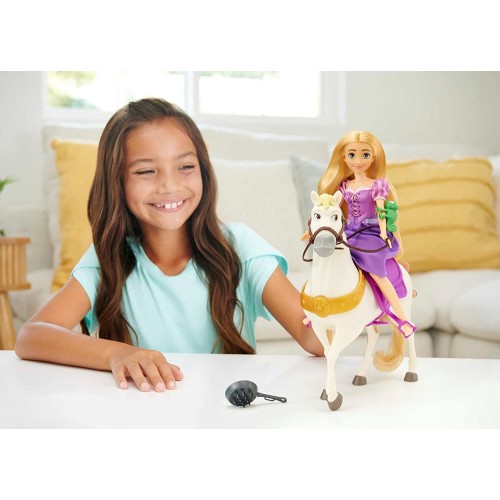 Mattel Disney Princess Toys, Rapunzel Doll With Maximus Horse, Pascal Figure HLW23 194735120468