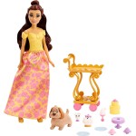 Mattel Disney Princess Toys, Belle Doll With Shiny Clothing, Tea Cart, Friends HLW20 194735120475
