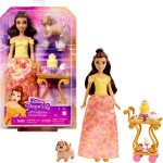 Mattel Disney Princess Toys, Belle Doll With Shiny Clothing, Tea Cart, Friends HLW20 194735120475