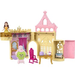 Mattel Disney Princess Toys, Belle Stackable Castle Doll House Playset With Small HLW94 194735121090