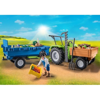 Playmobil Country Αγροτικό Τρακτέρ Με Καρότσα 71249 4008789712493