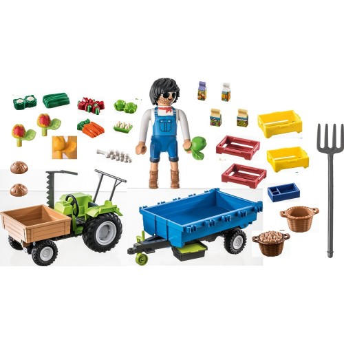 Playmobil Country Αγροτικό Τρακτέρ Με Καρότσα 71249 4008789712493