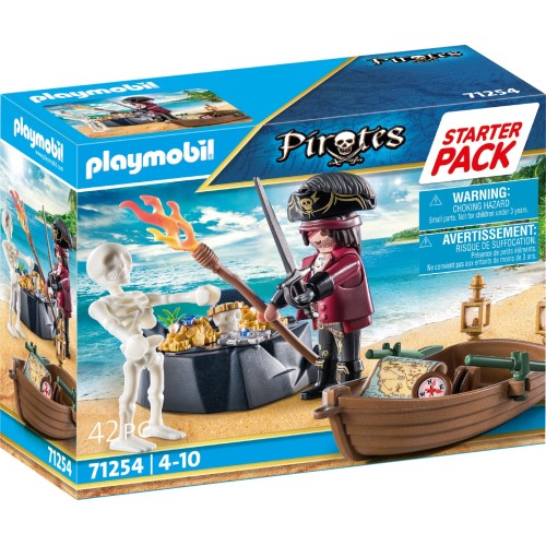 Playmobil Pirates Starter Pack Πειρατής Με Βαρκούλα Και Θησαυρό 71254 4008789712547