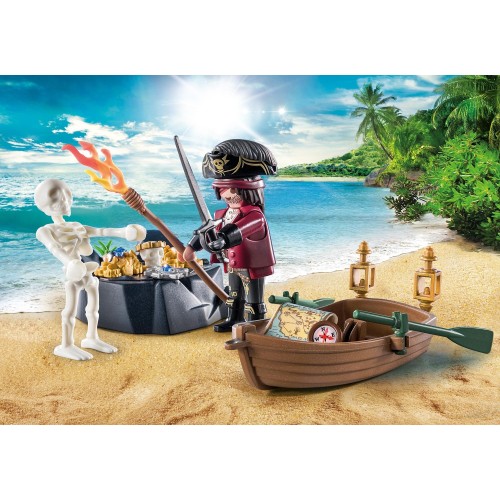 Playmobil Pirates Starter Pack Πειρατής Με Βαρκούλα Και Θησαυρό 71254 4008789712547
