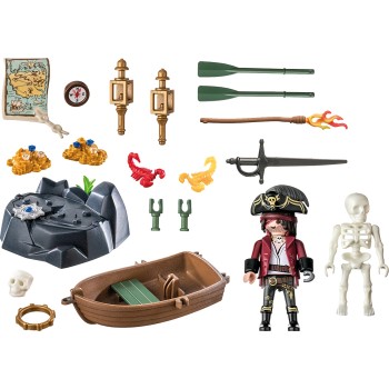 Playmobil Pirates Starter Pack Pirate With Rowing Boat 71254 4008789712547
