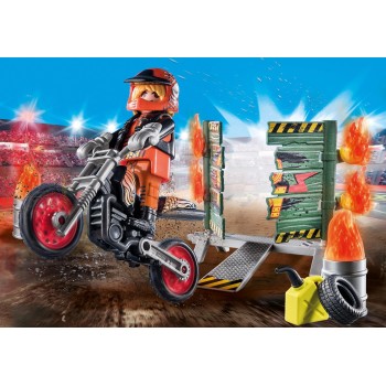 Playmobil Starter Pack Stunt Show Ακροβατικά Με Μηχανή Motocross 71256 4008789712561