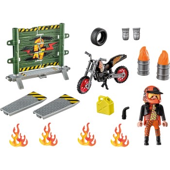 Playmobil Starter Pack Stunt Show Ακροβατικά Με Μηχανή Motocross 71256 4008789712561