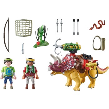 Playmobil Dino Rise - Δεινοσαυροι Τρικεράτωψ Και Εξερευνητής 71262 4008789712622