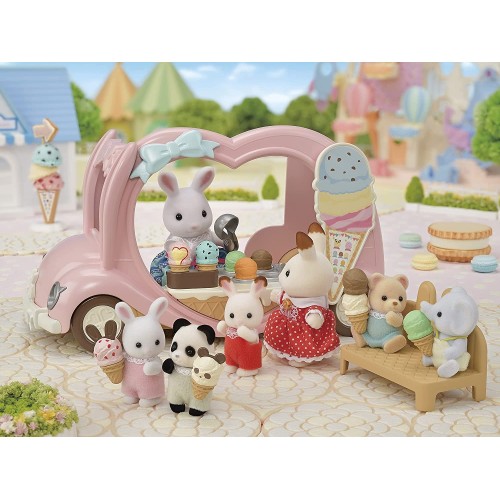 Epoch Sylvanian Families  Ice Cream Van - Dollhouse Playset, Multicolor 5651 5054131056516
