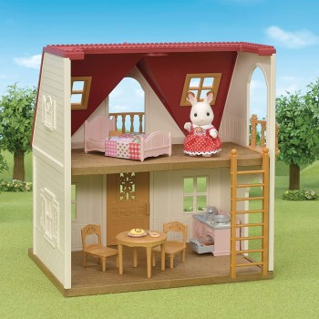 Epoch Sylvanian Families Red Roof Cosy Cottage Starter Home - Dollhouse Playset, 5567 5054131055670