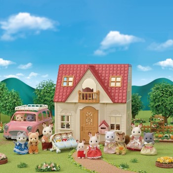 Epoch Sylvanian Families Red Roof Cosy Cottage Starter Home - Dollhouse Playset, 5567 5054131055670