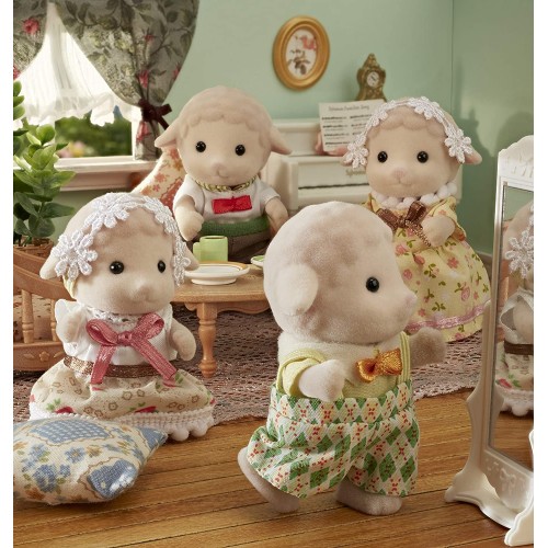 Epoch Sylvanian Families  Sheep Family - Dollhouse Playsets, Multicolor,4.8 X 3.6 5619 5054131056196
