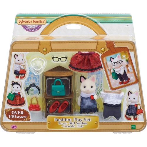 Epoch Sylvanian Families Fashion Play Set Town Girl Series Tuxedo Cat - Το Κορίτσι Της Πόλης Γάτα Με Σμόκιν 5462 5054131054628