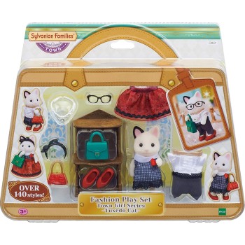 Epoch Sylvanian Families Fashion Playset Tuxedo Cat - Town Girl Series 5462 5054131054628