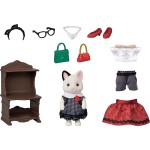 Epoch Sylvanian Families Fashion Playset Tuxedo Cat - Town Girl Series 5462 5054131054628
