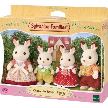 Epoch Sylvanian Families  Chocolate Rabbit Family - Dollhouse Playset, Multicolor 5655 5054131056554